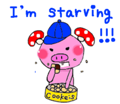 Japanese  unkind hedgehog&mushroom pig sticker #2440308