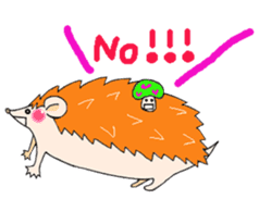 Japanese  unkind hedgehog&mushroom pig sticker #2440325