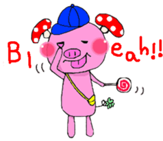 Japanese  unkind hedgehog&mushroom pig sticker #2440326