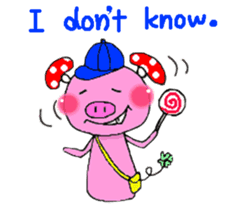 Japanese  unkind hedgehog&mushroom pig sticker #2440330