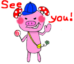 Japanese  unkind hedgehog&mushroom pig sticker #2440335