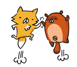 Fox & Raccoon dog in Kyoto sticker #2440994