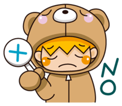 Girl wearing a hood bear sticker #2442890