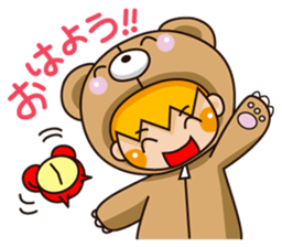 Girl wearing a hood bear sticker #2442891