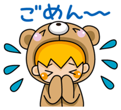 Girl wearing a hood bear sticker #2442893