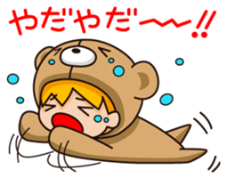 Girl wearing a hood bear sticker #2442899