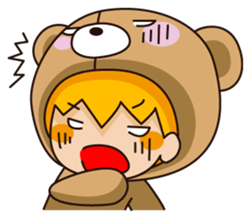 Girl wearing a hood bear sticker #2442909