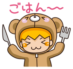 Girl wearing a hood bear sticker #2442919