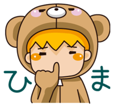 Girl wearing a hood bear sticker #2442920