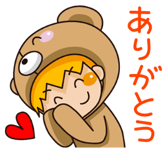 Girl wearing a hood bear sticker #2442924