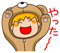 Girl wearing a hood bear sticker #2442925