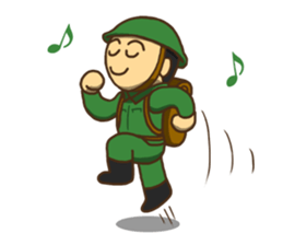 The soldier who conveys a feeling sticker #2451404