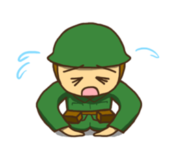 The soldier who conveys a feeling sticker #2451405