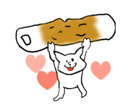 Cat and fish sausage sticker #2452054