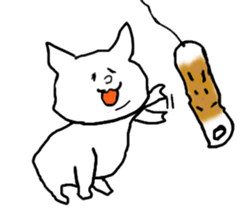 Cat and fish sausage sticker #2452056