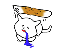 Cat and fish sausage sticker #2452057