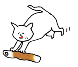 Cat and fish sausage sticker #2452058