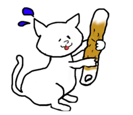 Cat and fish sausage sticker #2452061