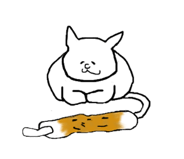 Cat and fish sausage sticker #2452063