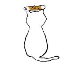 Cat and fish sausage sticker #2452064