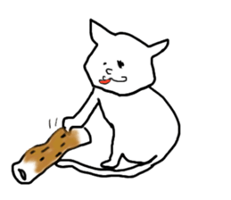 Cat and fish sausage sticker #2452070