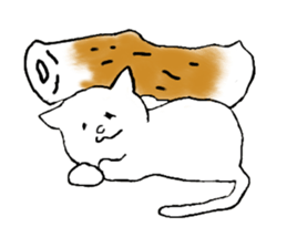 Cat and fish sausage sticker #2452072