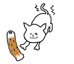 Cat and fish sausage sticker #2452073