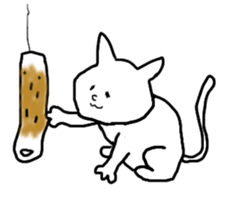 Cat and fish sausage sticker #2452074