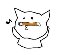 Cat and fish sausage sticker #2452075