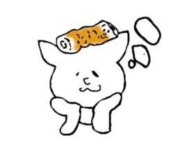 Cat and fish sausage sticker #2452077