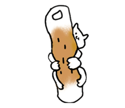 Cat and fish sausage sticker #2452078