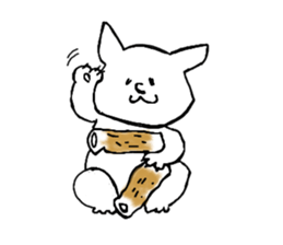 Cat and fish sausage sticker #2452079