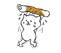 Cat and fish sausage sticker #2452080