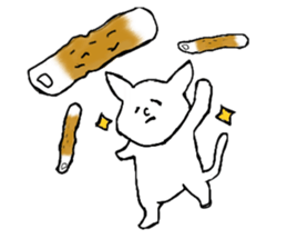 Cat and fish sausage sticker #2452082