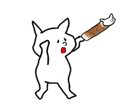 Cat and fish sausage sticker #2452086