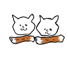 Cat and fish sausage sticker #2452087