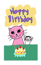 pink cat and little tortoiseshell cat sticker #2456808