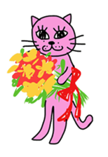 pink cat and little tortoiseshell cat sticker #2456837