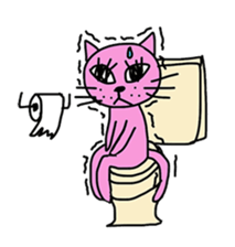 pink cat and little tortoiseshell cat sticker #2456839