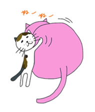 pink cat and little tortoiseshell cat sticker #2456842