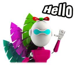 Funny Robot : Girl_Eng sticker #2460928