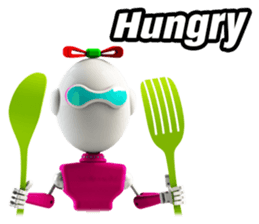 Funny Robot : Girl_Eng sticker #2460929