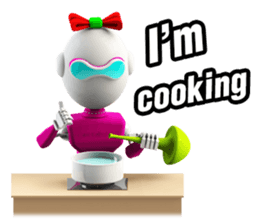 Funny Robot : Girl_Eng sticker #2460930