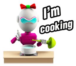 Funny Robot : Girl_Eng sticker #2460930