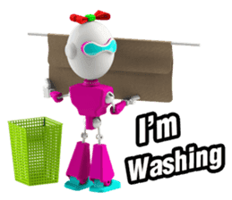 Funny Robot : Girl_Eng sticker #2460932