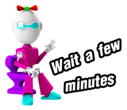 Funny Robot : Girl_Eng sticker #2460934