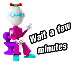 Funny Robot : Girl_Eng sticker #2460934