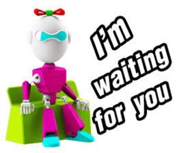 Funny Robot : Girl_Eng sticker #2460936