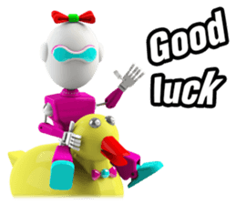 Funny Robot : Girl_Eng sticker #2460938