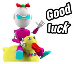 Funny Robot : Girl_Eng sticker #2460938